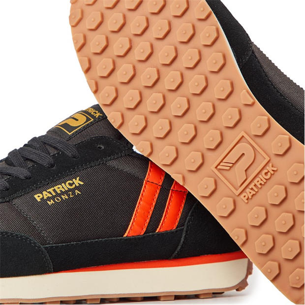 Black/Orange - Patrick - Men's Heritage Low-Top Trainers