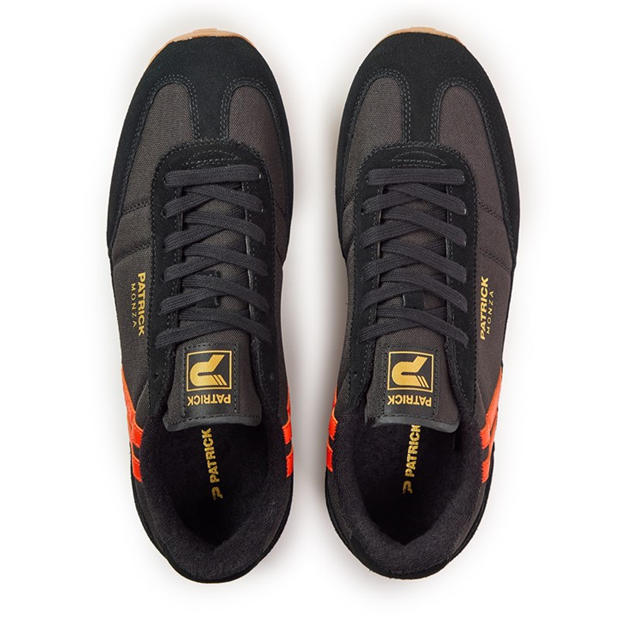 Black/Orange - Patrick - Men's Heritage Low-Top Trainers