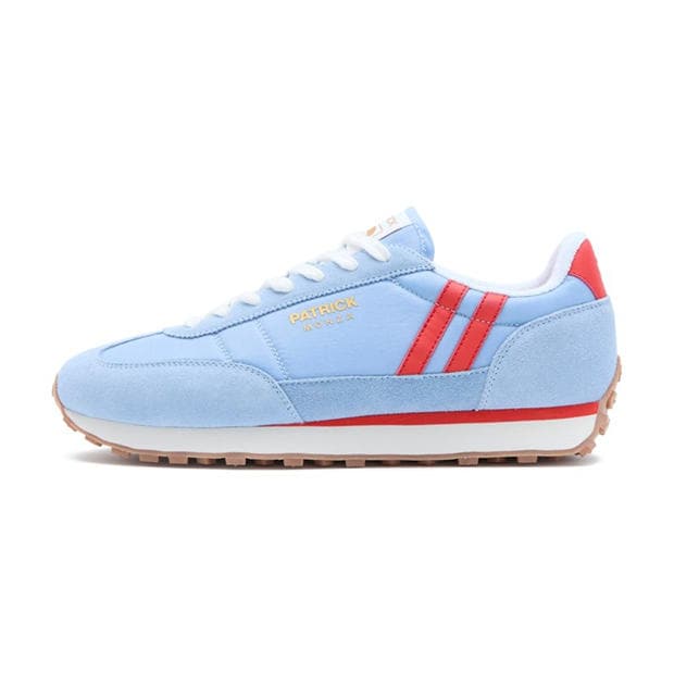Sky Blue/Red - Patrick - Men's Heritage Low-Top Trainers