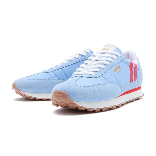 Sky Blue/Red - Patrick - Men's Heritage Low-Top Trainers