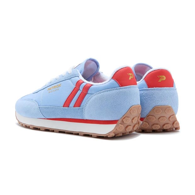 Sky Blue/Red - Patrick - Men's Heritage Low-Top Trainers