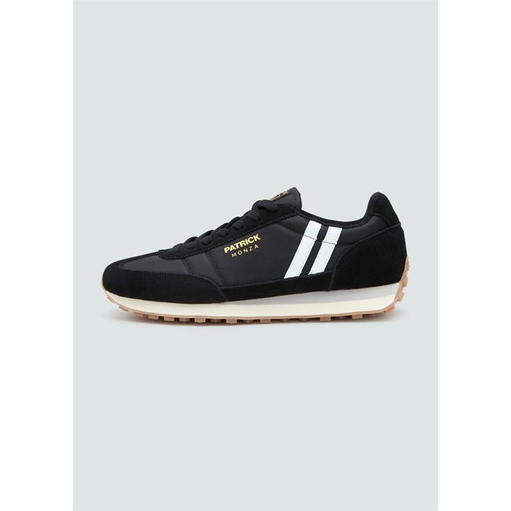 Patrick Men's Black Monza Heritage Low-Top Trainers in Size 8, Sports Direct