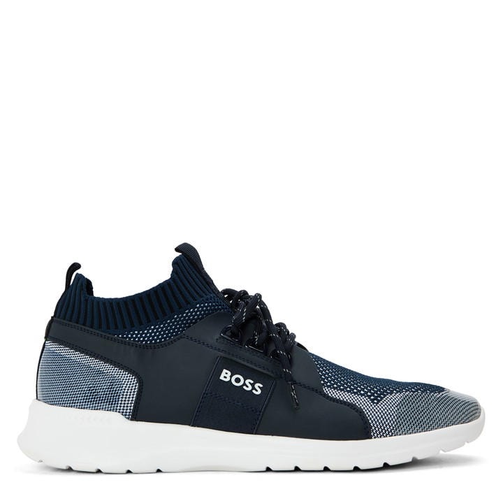 Boss Men's Blue Extreme Knitted Classic Low-Top Trainers in Size 6, Sports Direct