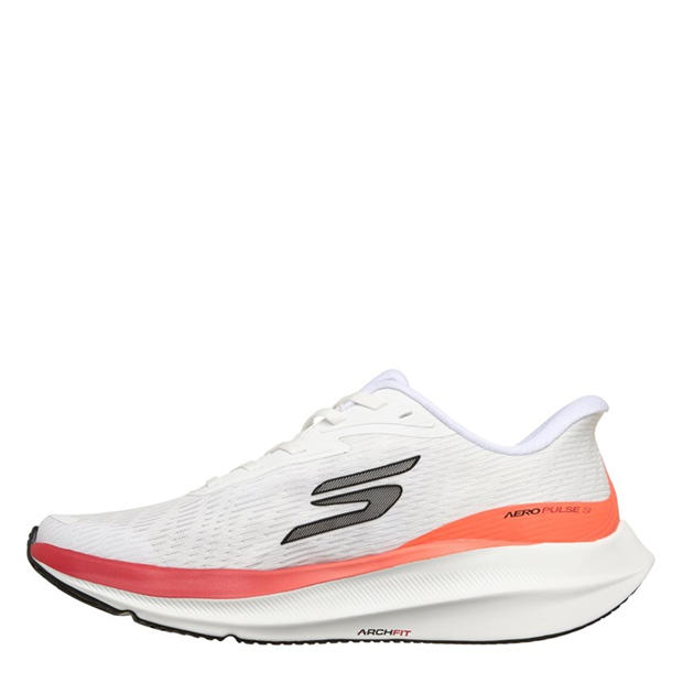 White/Orange - Skechers - AERO Pulse Running Trainers Mens