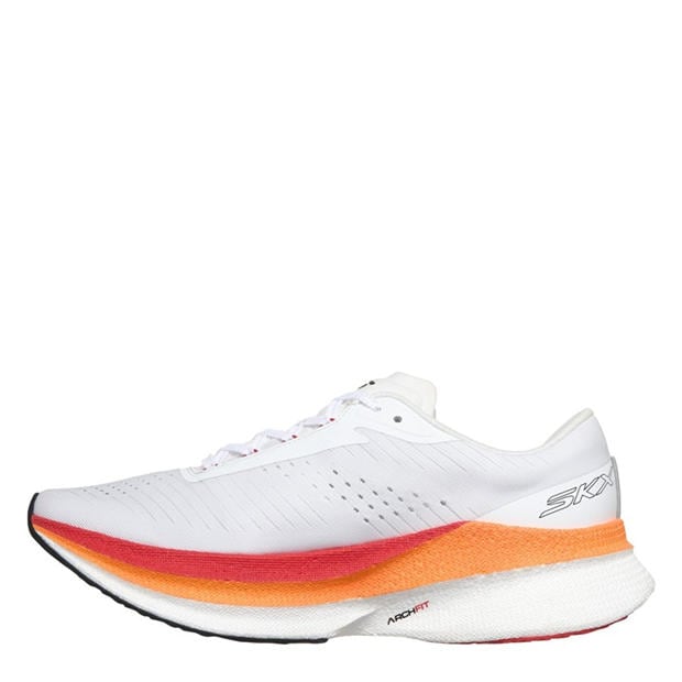 White/Orange - Skechers - AERO Razor Running Shoes Mens