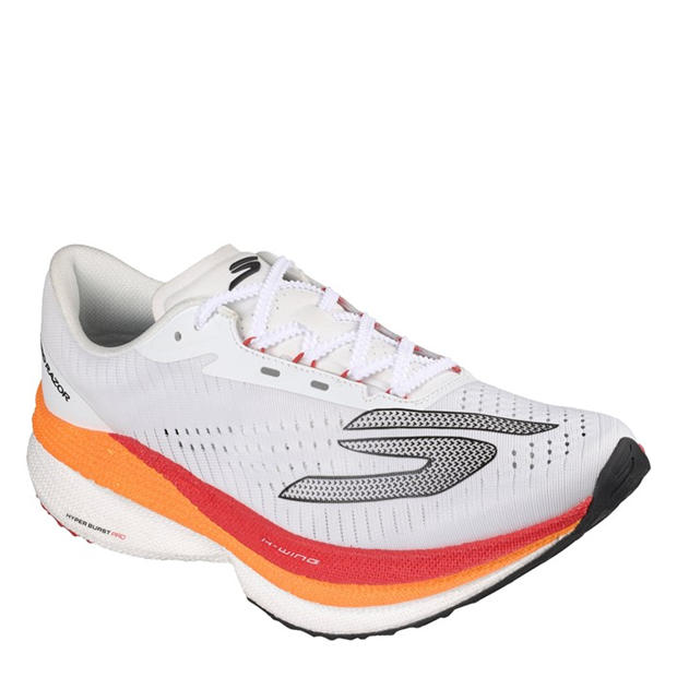 White/Orange - Skechers - AERO Razor Running Shoes Mens