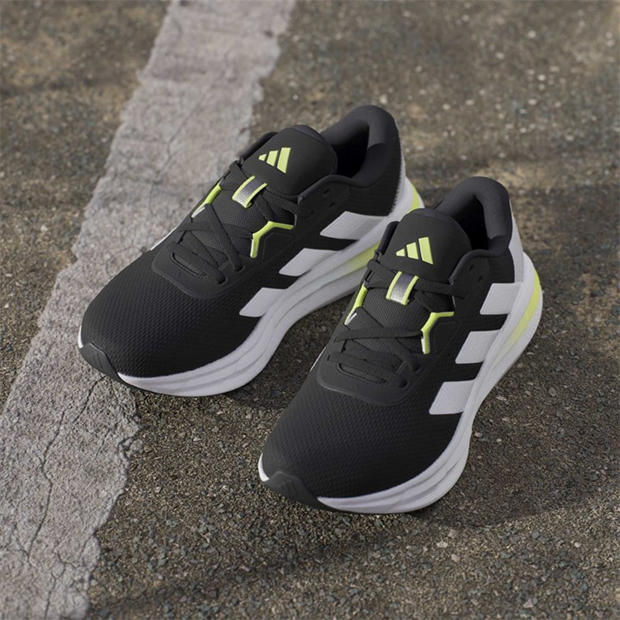 Black/Wht/Lime - adidas - Galaxy 7 Running Shoes Mens