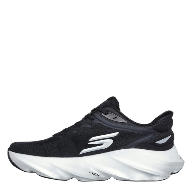 Black/White - Skechers - AERO Burst Running Shoes Mens