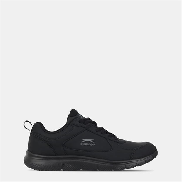 Black Leath - Slazenger - Force Mesh Trainer Mens