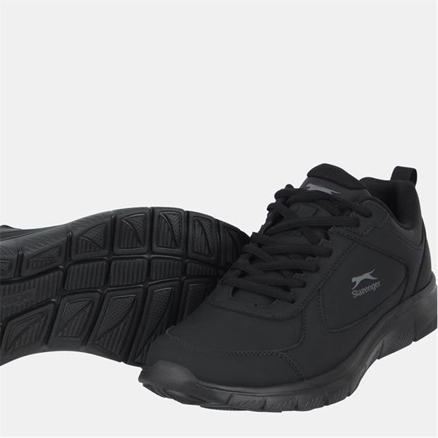 Black Leath - Slazenger - Force Mesh Trainer Mens