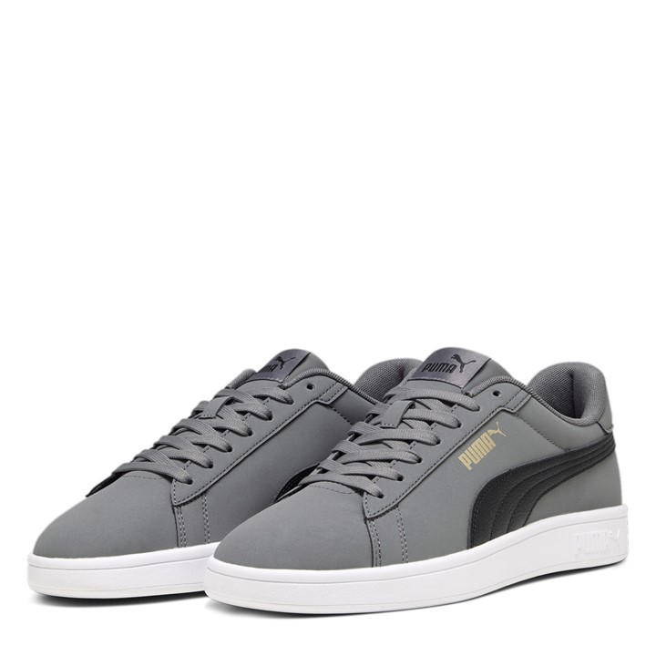 Puma Men's Grey Smash 3.0 Buck Low-Top Trainers in Size 8, Sports Direct