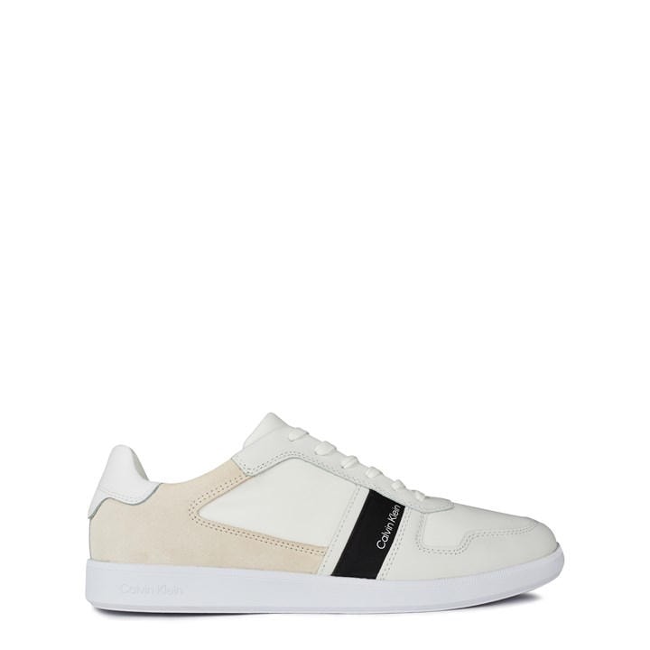 Calvin Klein Men's White Lace Up Mix Trainers in Size 11, Sports Direct