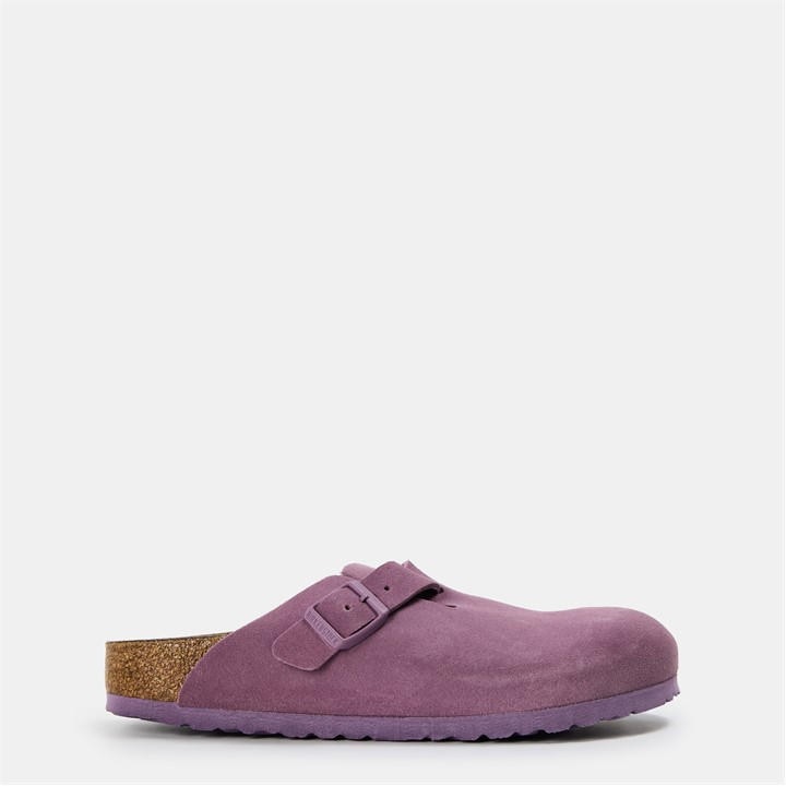 Birkenstock Women's Purple Boston Suede Flat Sandals in Size 7, Sports Direct