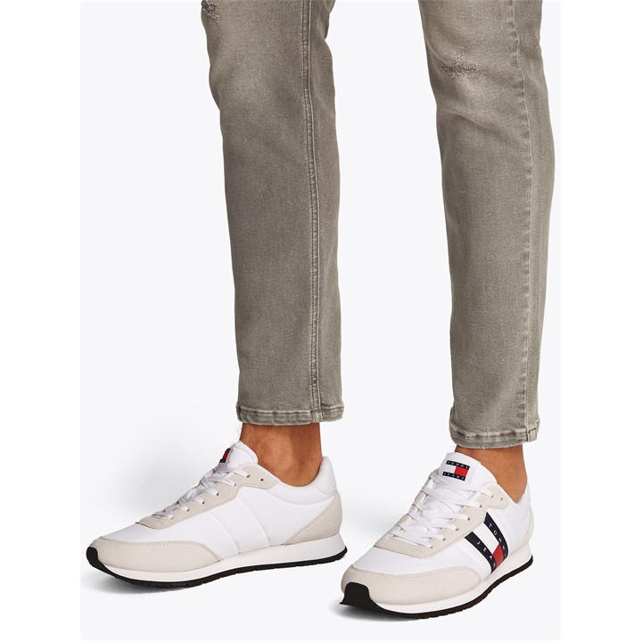 Tommy Jeans Men's White Runner Casual Ess Trainers in Size 7, Sports Direct