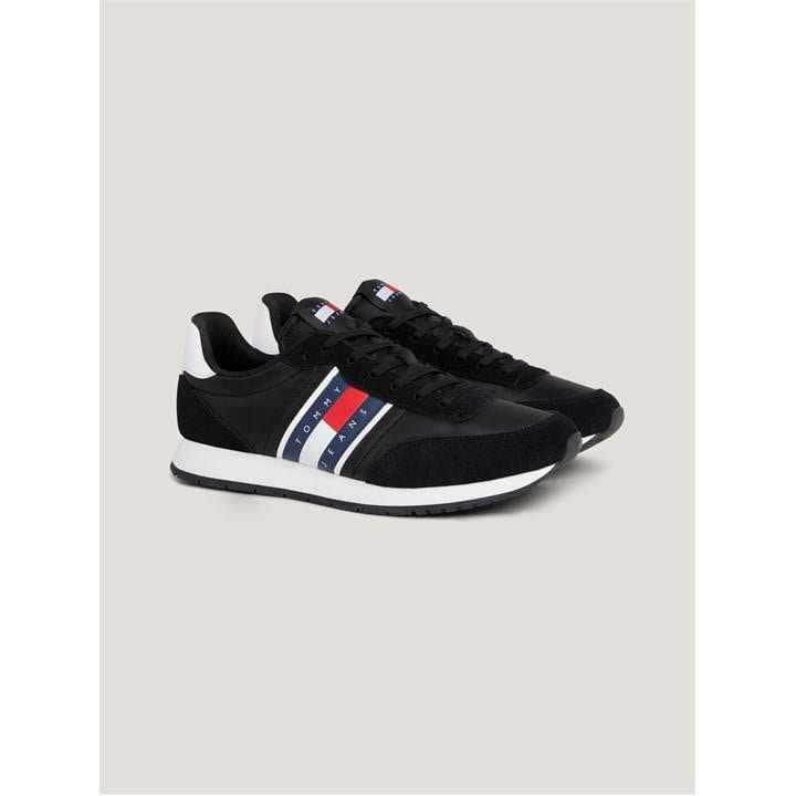 Tommy Jeans Men's Black Runner Casual Ess Trainers in Size 8, Sports Direct