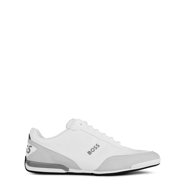 Boss Men's White Saturn Low Top Everyday Trainers With Technical Mesh in Size 6, Sports Direct