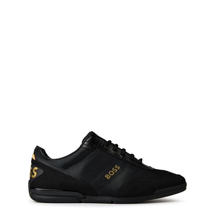Boss Men's Black Saturn Low Top Everyday Trainers With Technical Mesh in Size 9, Sports Direct