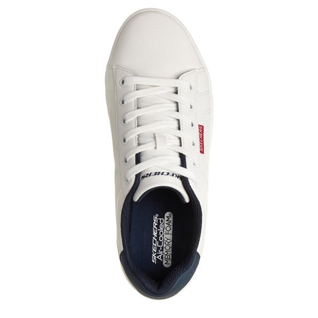 White/Red - Skechers - Cavell Court Classic Trainer Mens