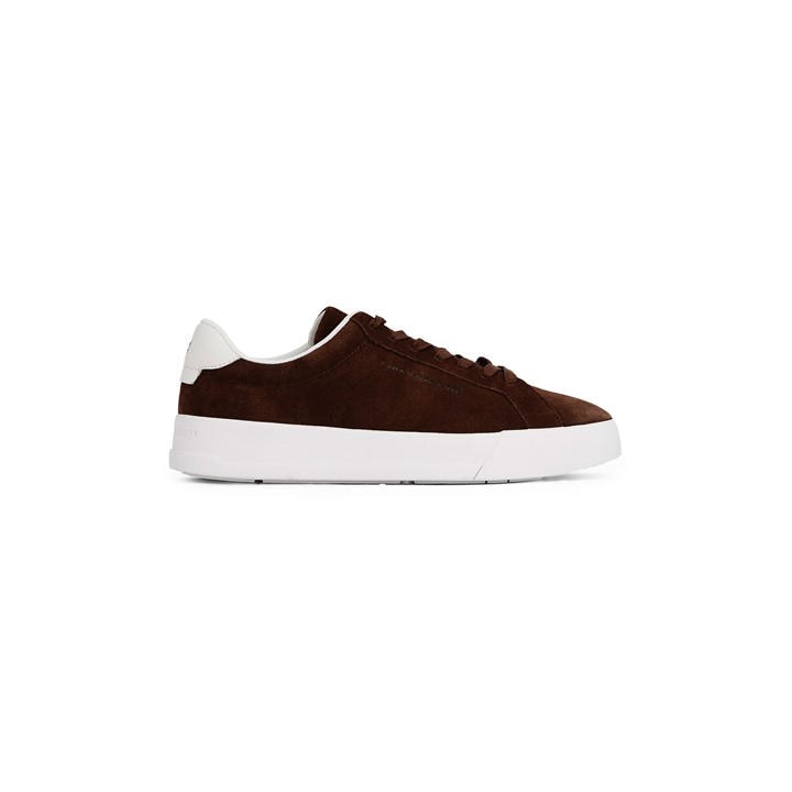 Tommy Hilfiger Men's Brown Court Leather Low Top Trainers in Size 9, Sports Direct