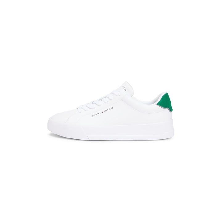 Tommy Hilfiger Men's White Court Leather Low Top Trainers in Size 9, Sports Direct