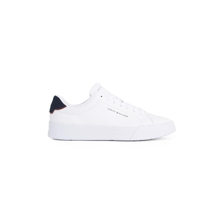 Tommy Hilfiger Men's White Court Leather Low Top Trainers in Size 11, Sports Direct