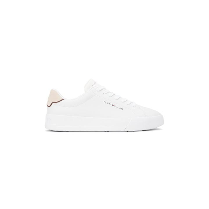 Tommy Hilfiger Men's White Court Leather Low Top Trainers in Size 9, Sports Direct