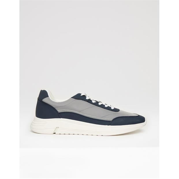 Navy - Threadbare - Men's Ariba Trainer Casual Low-Top Trainers