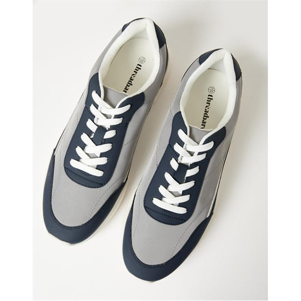 Navy - Threadbare - Men's Ariba Trainer Casual Low-Top Trainers