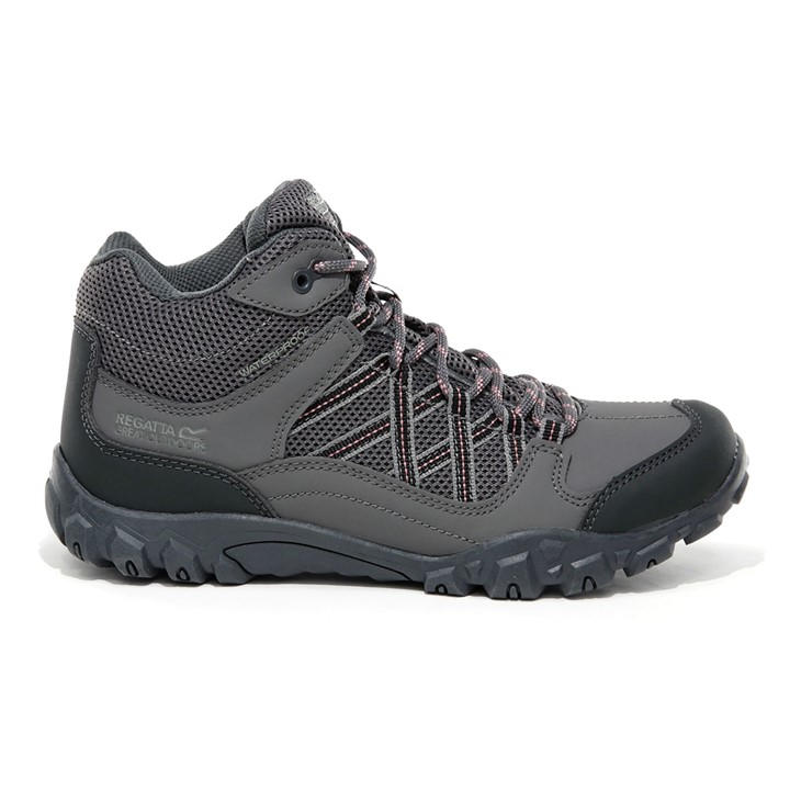 Regatta Boys Grey Kids Edgepoint Waterproof Mid Walking Boots in Size C12, Sports Direct