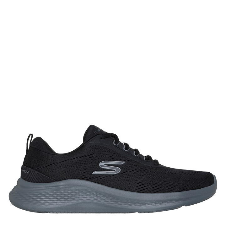 Skechers Men's Black Engineered Mesh Lace Up Low-Top Trainers in Size 9, Sports Direct