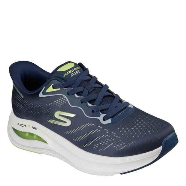 Navy/Lime - Skechers - Men's Casual Low-Top Trainers