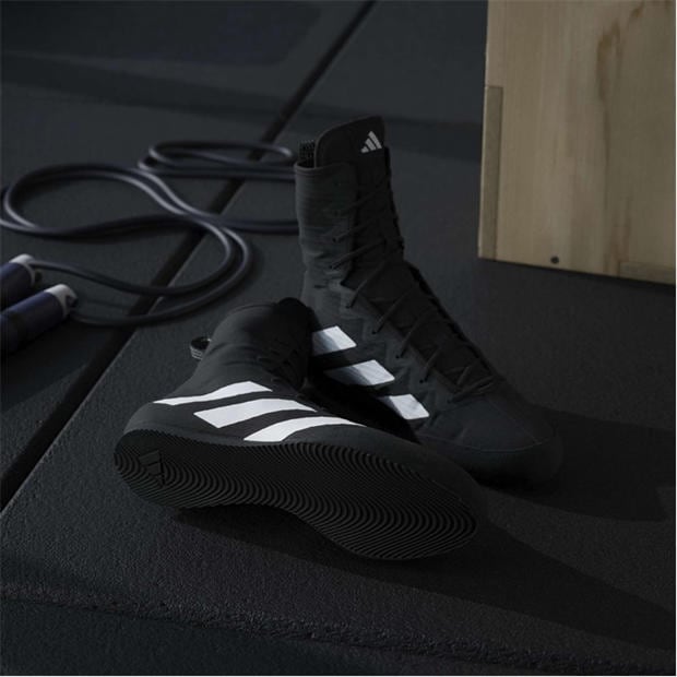 Blk/Wht/Blk - adidas - Men's Box Hog 4 Hi-Cut Boxing Boots