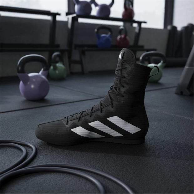 Blk/Wht/Blk - adidas - Men's Box Hog 4 Hi-Cut Boxing Boots