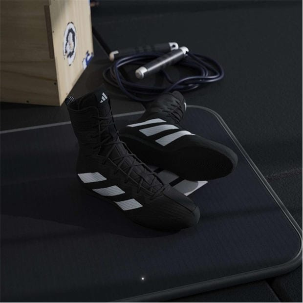 Blk/Wht/Blk - adidas - Men's Box Hog 4 Hi-Cut Boxing Boots