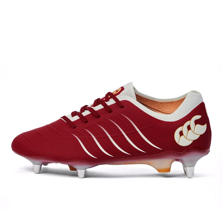 Canterbury Men's Red Phoenix 2 Elite Soft Ground Rugby Boots in Size 8, Sports Direct