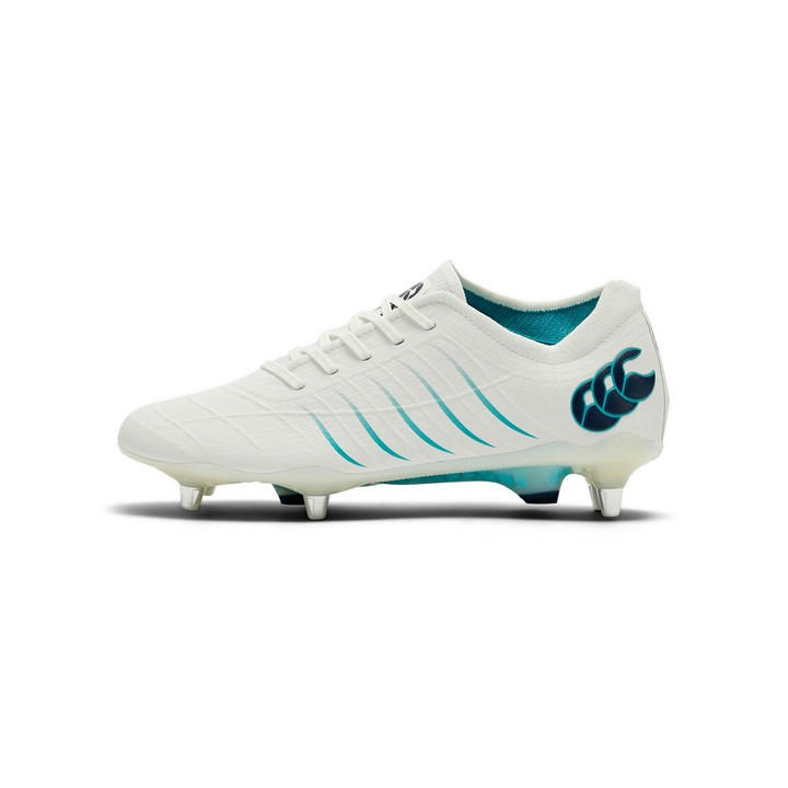 Canterbury Men's White Phoenix 2 Elite Soft Ground Rugby Boots in Size 11, Sports Direct