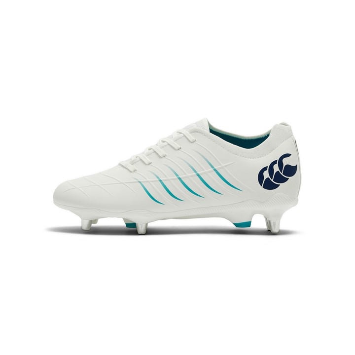 Canterbury Men's White Phoenix 2 Pro Soft Ground Rugby Boots in Size 8, Sports Direct