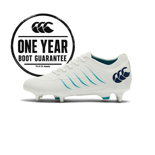 White - Canterbury - Phoenix 2 Pro Mens Soft Ground Rugby Boots