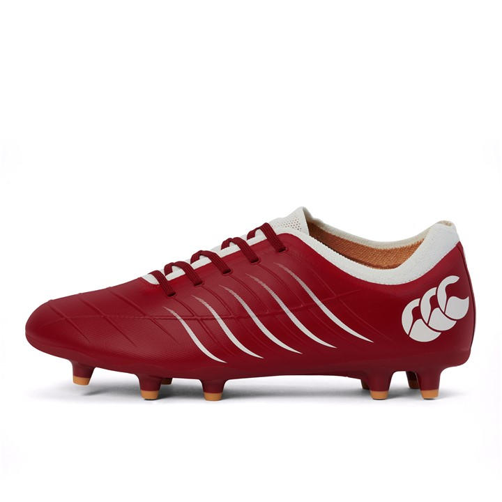 Canterbury Men's Red Phoenix 2 Pro Firm Ground Rugby Boots in Size 8, Sports Direct