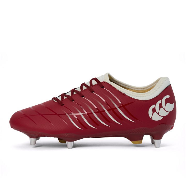 Canterbury Men's Red Phoenix 2 Team Soft Ground Rugby Boots in Size 11, Sports Direct