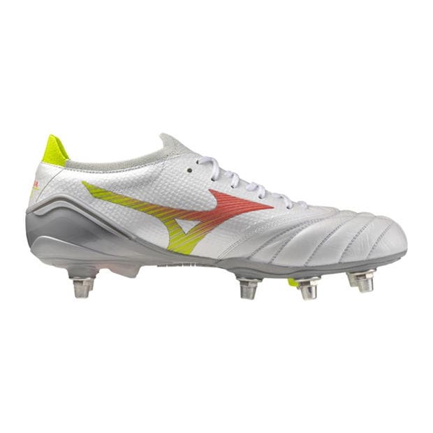 White/Lava - Mizuno - Mens Mizuno Morellia Neo V Elite Softground Rugby Booots
