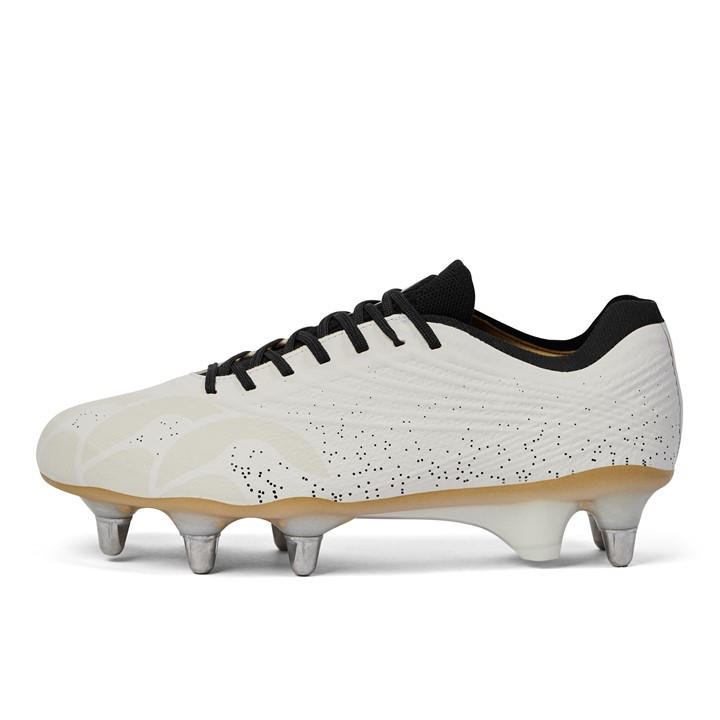 Canterbury Men's White Stampede Groundbreak Elite Soft Ground Rugby Boots in Size 9, Sports Direct