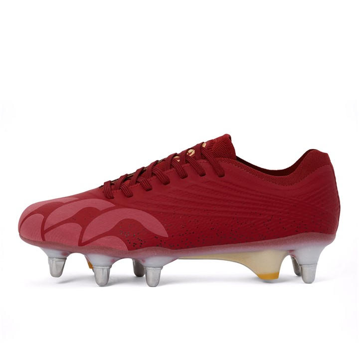 Canterbury Men's Red Stampede Groundbreak Elite Soft Ground Rugby Boots in Size 9, Sports Direct