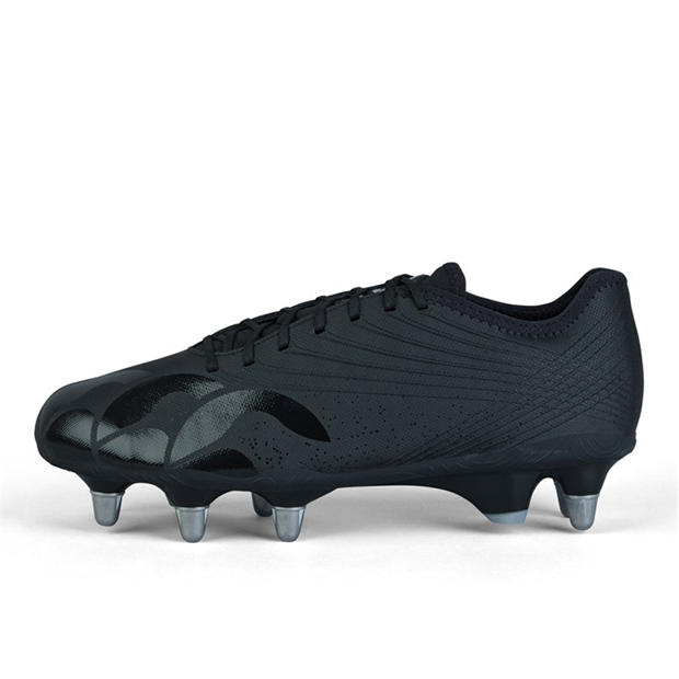 Black/silver - Canterbury - Stampede Groundbreak Pro Mens Soft Ground Rugby Boots
