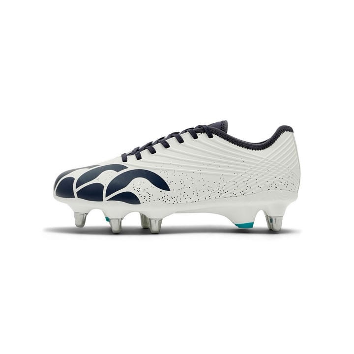 Canterbury Men's White Stampede Groundbreak Pro Soft Ground Rugby Boots in Size 8, Sports Direct