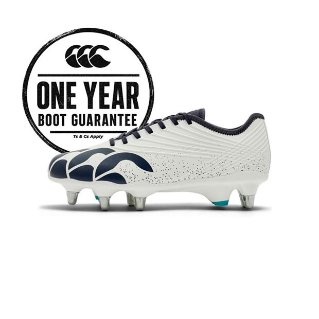 White - Canterbury - Stampede Groundbreak Pro Mens Soft Ground Rugby Boots