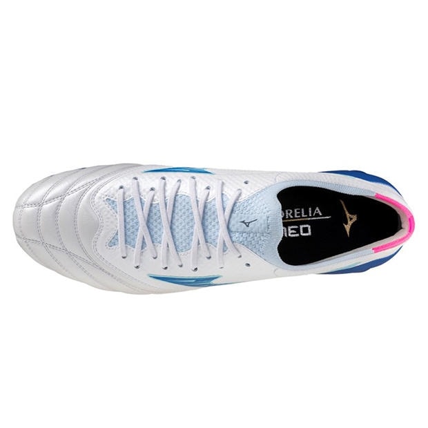 White/Turq/Pink - Mizuno - Morelia Neo IV Elite Adults Firm Ground Football Boots