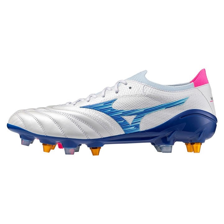 Mizuno Men's White Morelia Neo 4 Elite  Soft Ground Football Boots in Size 8, Sports Direct