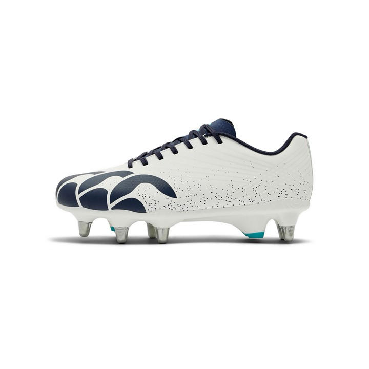 Canterbury Men's White Stampede Groundbreak Team Soft Ground Rugby Boots in Size 13, Sports Direct