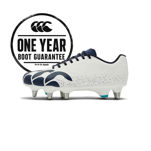 White - Canterbury - Stampede Groundbreak Team Soft Ground Rugby Boots